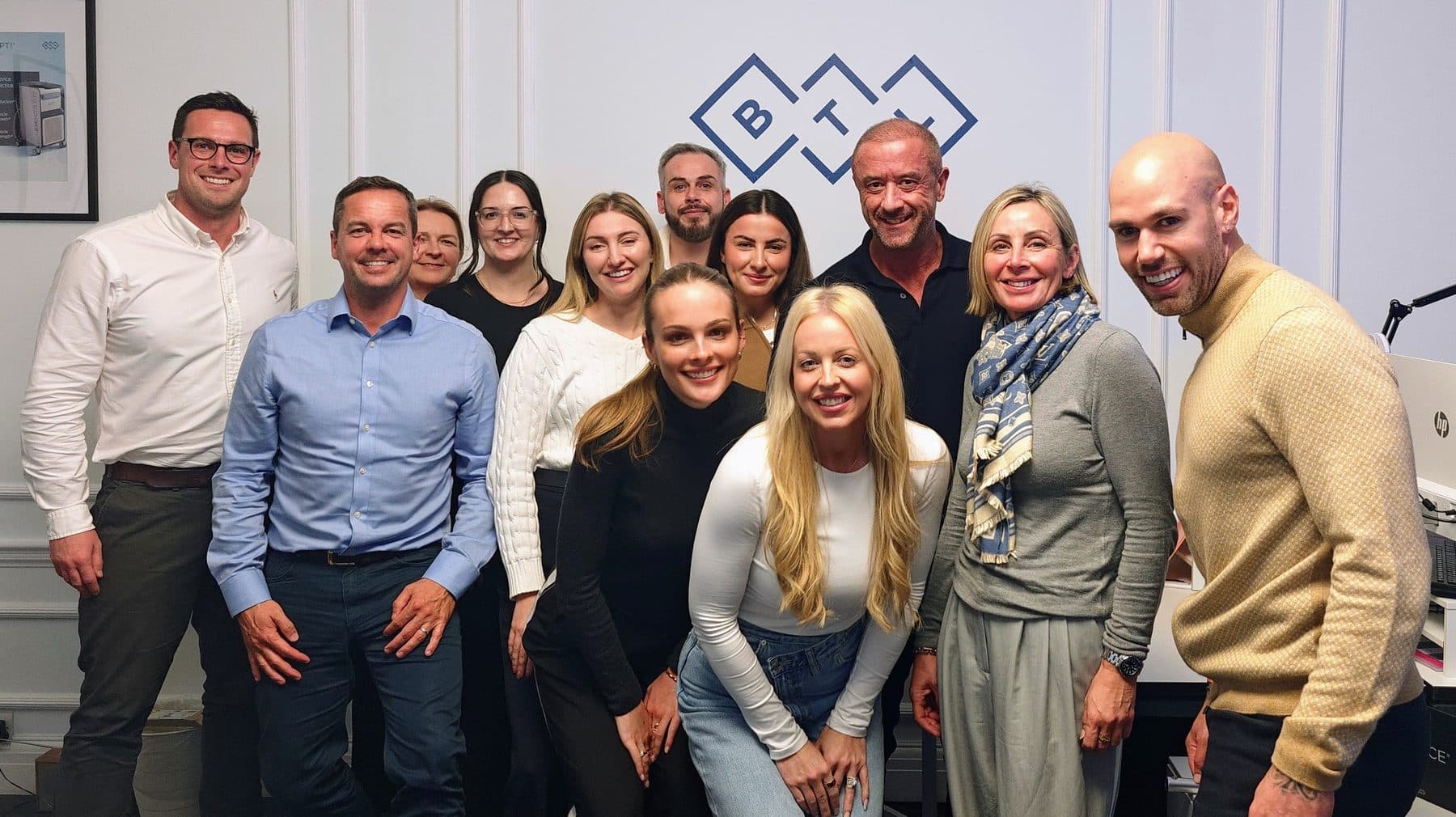 The BTL Aesthetics sales team at their office after a session